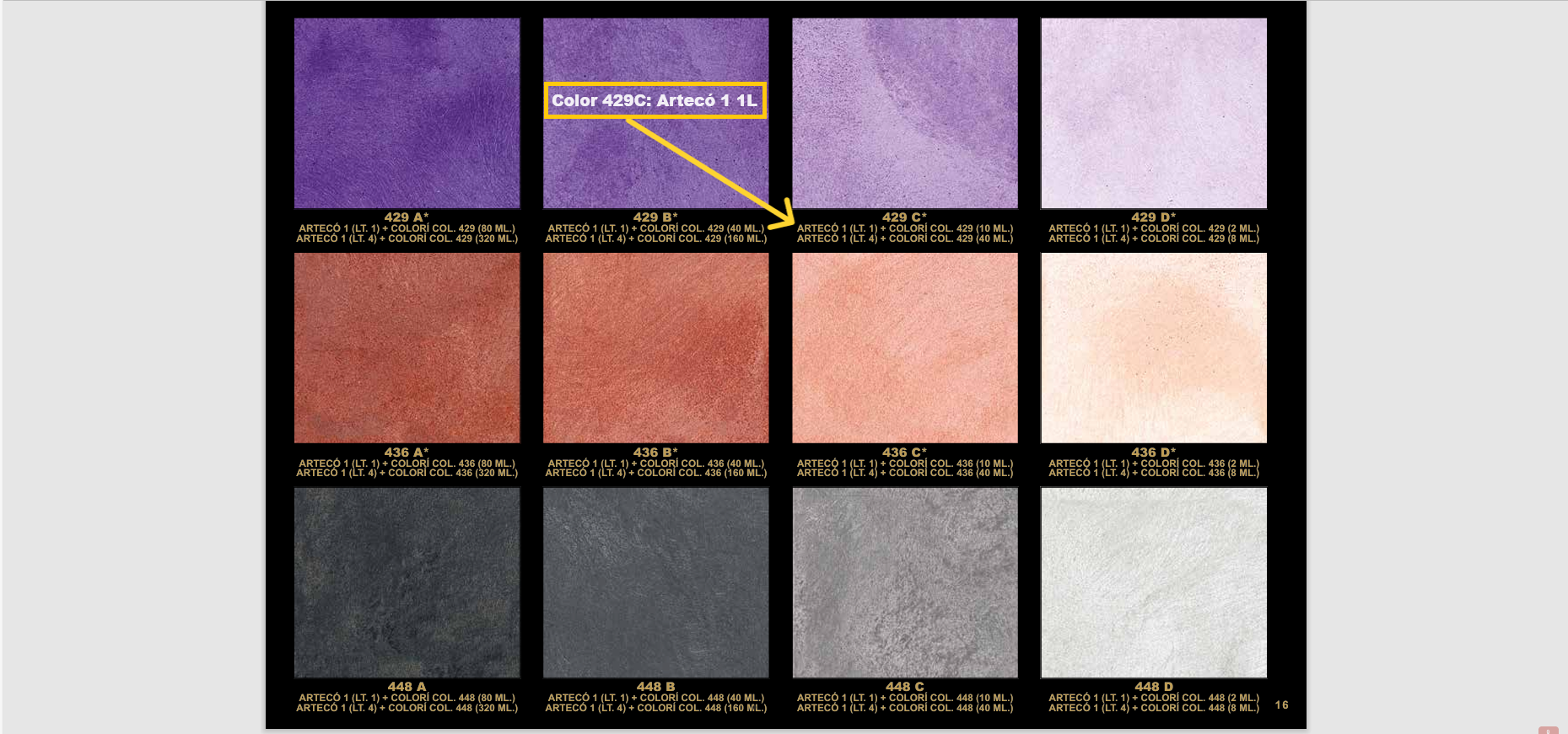 Carta colores Artec&oacute; 1